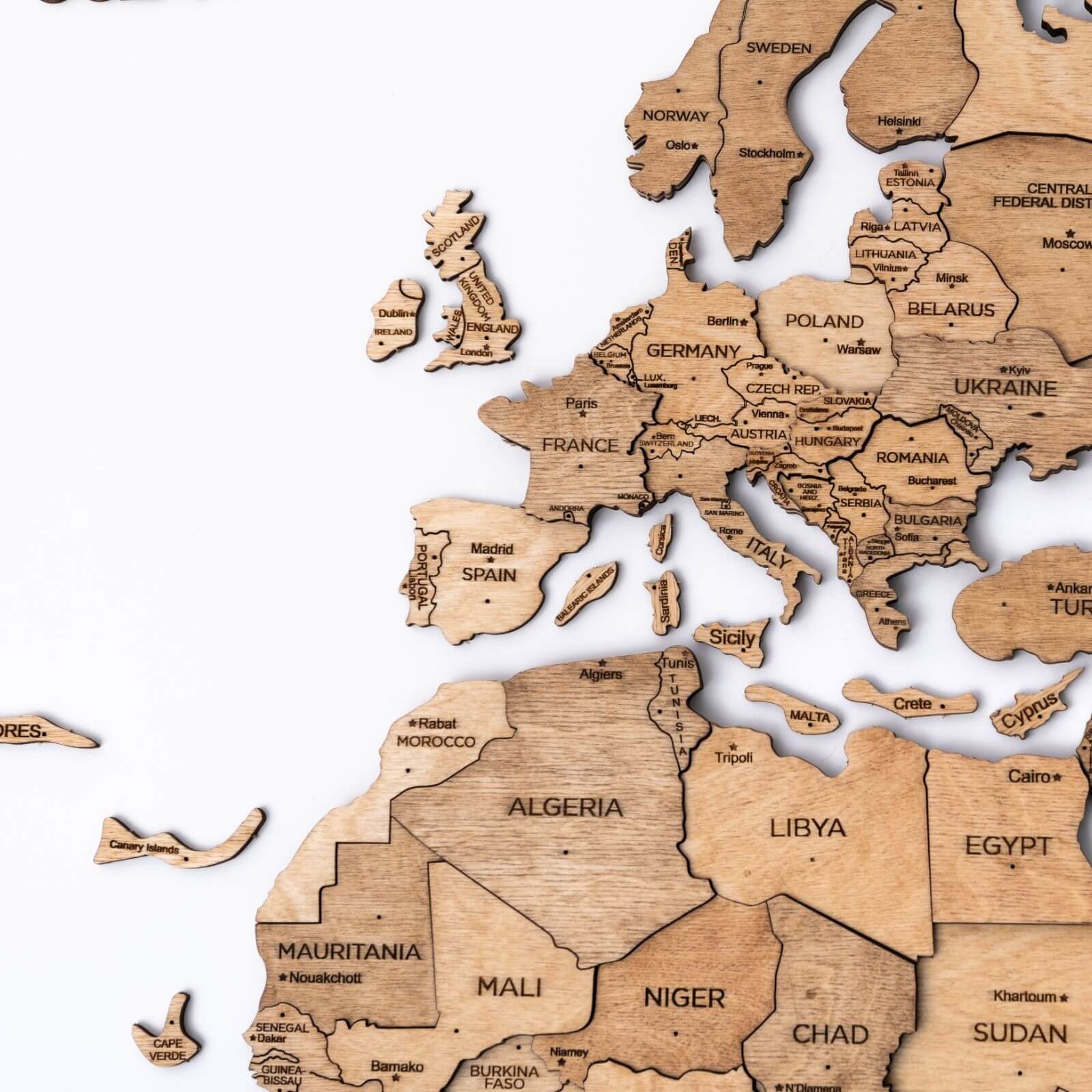 3D Wooden World Map Light (EU Fast Delivery)