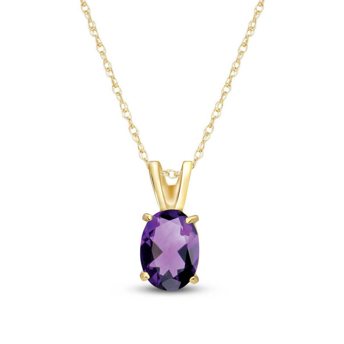 9ct Gold Amethyst Barcelona Pendant Necklace