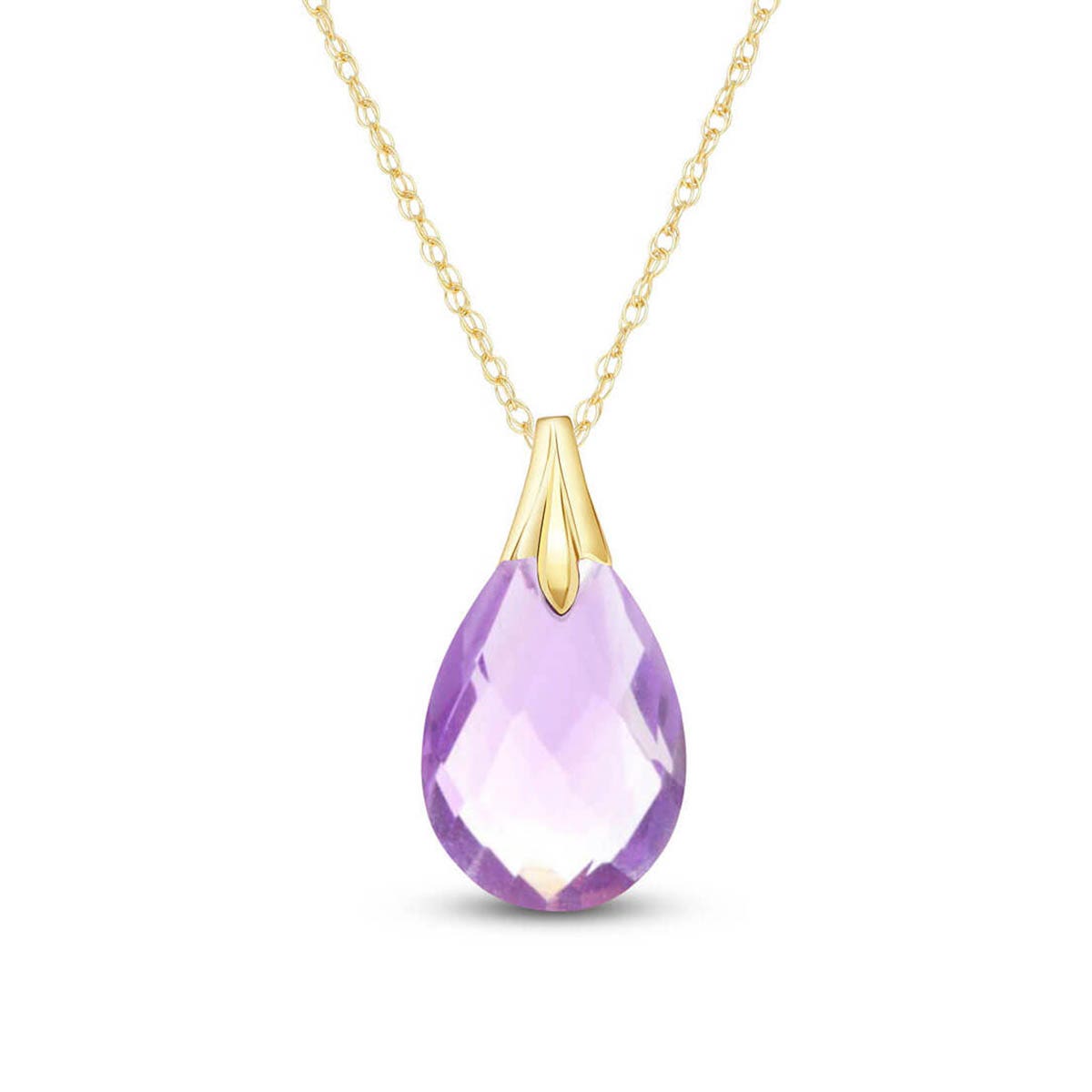 9ct Gold Amethyst Beau Drop Necklace