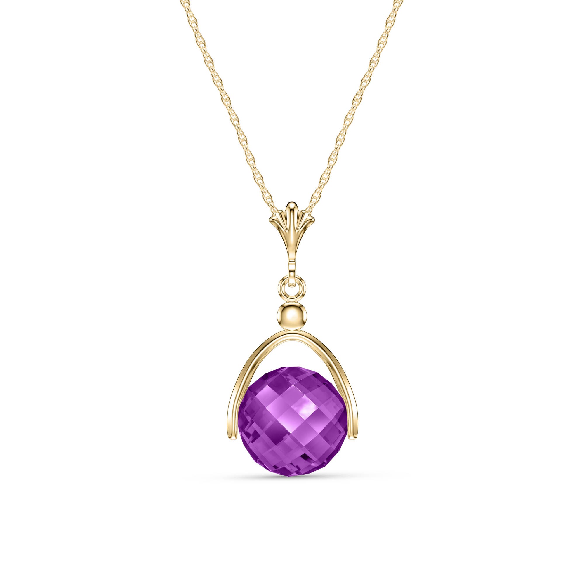 Amethyst Adele Pendant Necklace in Gold