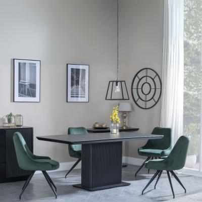 Fluted Dining Set with Arctic Green Chair