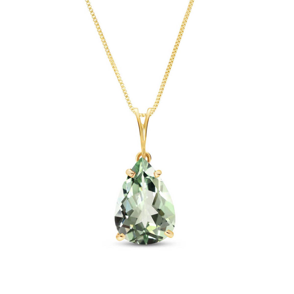 Green Amethyst Alanna Pendant Necklace - 9ct Gold