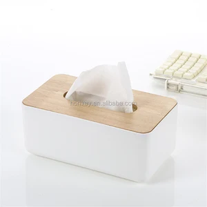 Minimalist Tissue Box with Wooden Cover