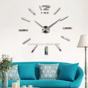 Modern Silver Mirror Wall Clock Decor