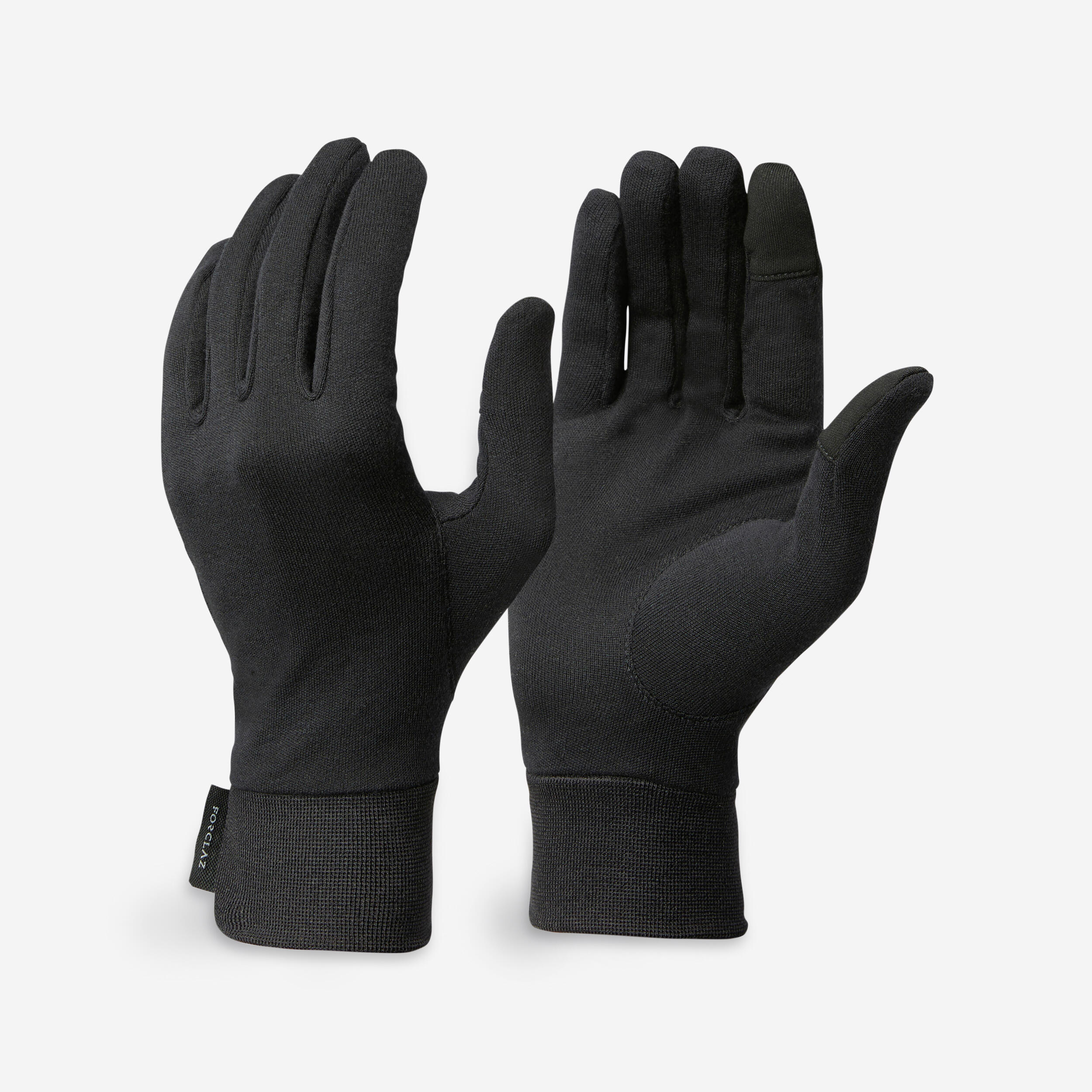 Adult Silk Inner Trekking Gloves - MT 500 - Black