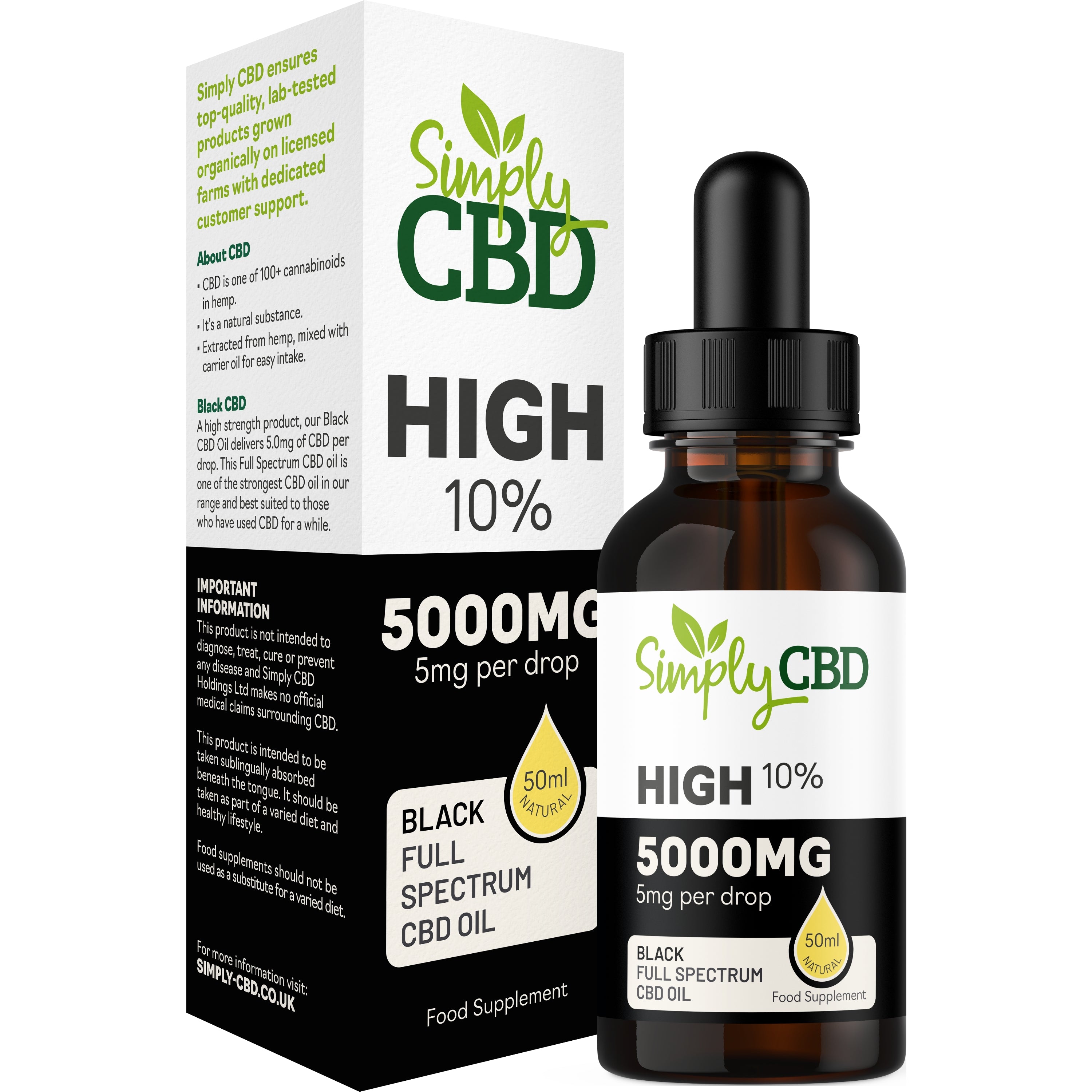 Black CBD Oil - 10% Strength (from 10ml)