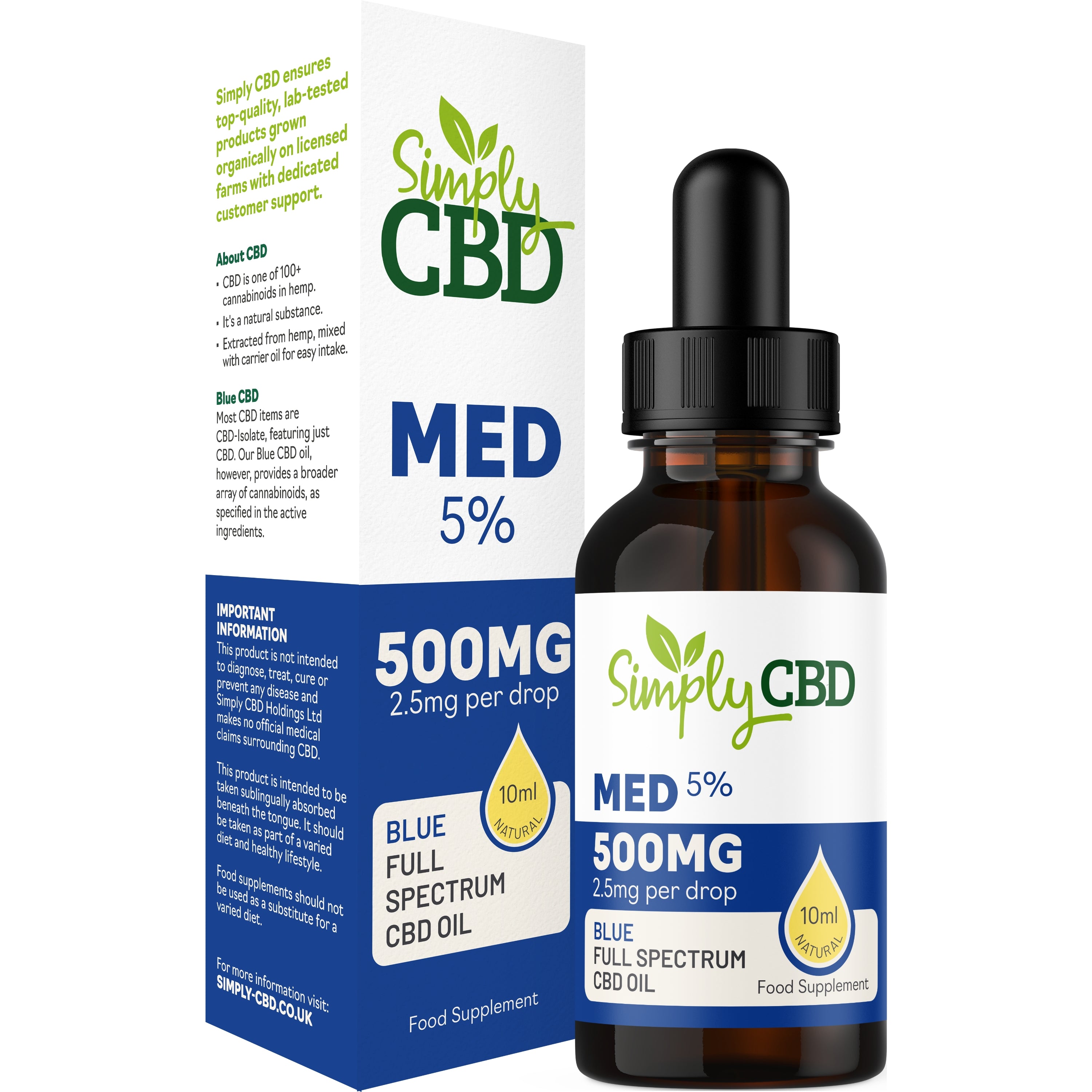 Blue CBD Oil Flavoured - 5% Strength (from 10ml)