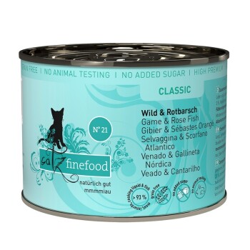 Catz Finefood Wet Cat Food Classic Adult No. 21 Wild & Red Fish, 6x200g